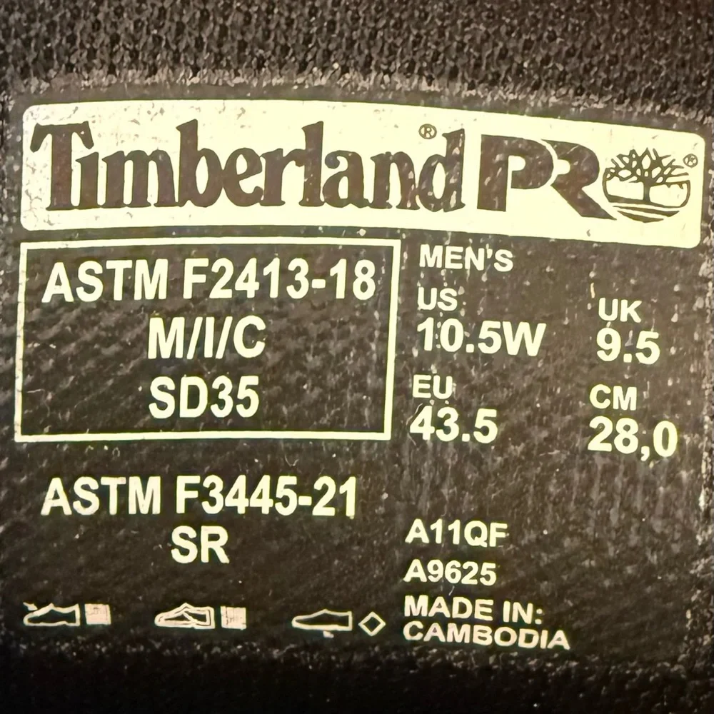 Timberland PRO Powertrain EV Mid Composite Toe SD10 Work Boots Men’s Size 10.5